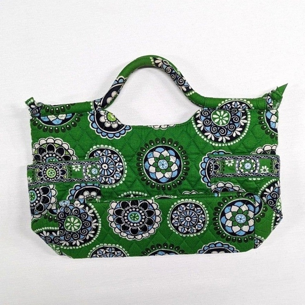 Cottagecore‎ Boho Vera Bradley Green Paisley Handbag 100% Cotton Purse Bag